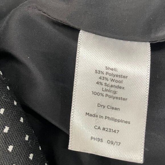 Talbots Womens Wool Blend Polka Dot Two Buttons Blazer Jacket Sz 14 Black/White - Picture 10 of 10